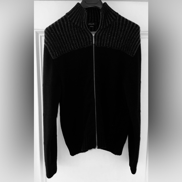 Christopher Fischer Men’s Black 100% Cashmere Zip Up Sweater Size L - Picture 1 of 6